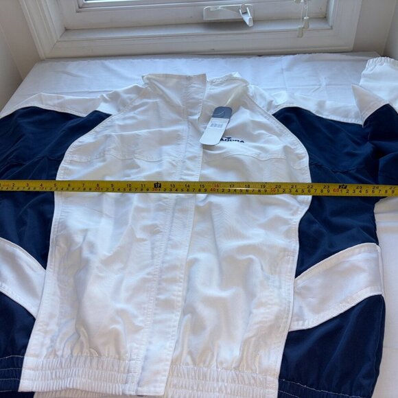 NWT VINTAGE DIADORA FULL-ZIP WARM UP JACKET BLUE WHITE XL RETRO WINDBREAKER - Picture 9 of 11